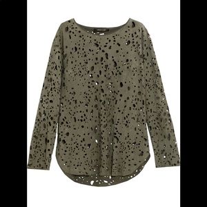 Roberto Cavalli Distressed Suede Top